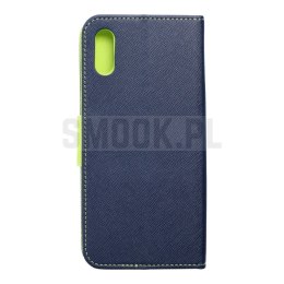 Kabura FANCY Book do XIAOMI Redmi 9A granatowo limonkowy