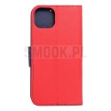 Kabura FANCY Book do IPHONE 15 Plus czerwono granatowy