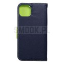 Kabura FANCY Book do IPHONE 15 Plus granatowo limonkowy