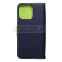 Kabura FANCY Book do IPHONE 15 Pro Max granatowo limonkowy
