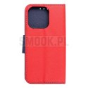 Kabura FANCY Book do IPHONE 15 Pro czerwono granatowy