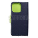 Kabura FANCY Book do IPHONE 15 Pro granatowo limonkowy