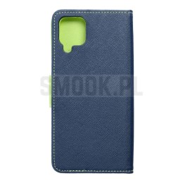 Kabura FANCY Book do SAMSUNG A12 granatowo limonkowy