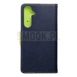 Kabura FANCY Book do SAMSUNG A35 granatowo limonkowy