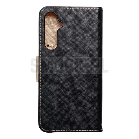Kabura FANCY Book do SAMSUNG S23 FE czarno złoty Kabura FANCY Book do SAMSUNG S23 FE czarno złoty