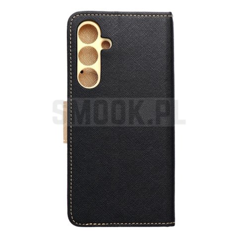 Kabura FANCY Book do SAMSUNG S24 FE czarno złoty Kabura FANCY Book do SAMSUNG S24 FE czarno złoty