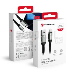 FORCELL F-ENERGY C256 kabel USB A do Typ C QC3.0 3A 66W Cafule 3 m czarny
