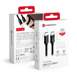 FORCELL F-ENERGY C338 kabel Typ C do Typ C PD QC4.0 3A 60W 1,5 m czarny