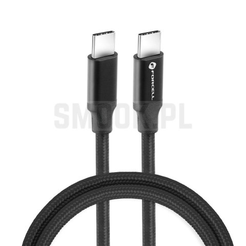 FORCELL F-ENERGY C391 kabel Typ C do Typ C PD QC4.0 5A 100W E-mark / 4K / Thunderbolt / 20Gbit/s 1 m czarny
