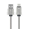 FORCELL F-ENERGY Metal C234 kabel USB A do Typ C QC3.0 2,4A 12W 1 m srebrny