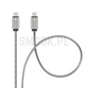 FORCELL F-ENERGY Metal C239 kabel Typ C do Typ C PD QC4.0 5A 100W E-Mark 1 m srebrny