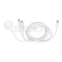 Kabel 3w1 Typ C do Lightning / Typ C / Apple Watch 3W 2A C3169 1,2 m biały