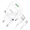 HOCO ładowarka sieciowa USB A + kabel USB A do Micro USB QC3.0 3A 18W N3 biała