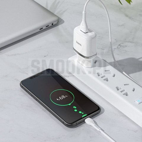 HOCO ładowarka sieciowa USB A + kabel USB A do Micro USB QC3.0 3A 18W N3 biała HOCO ładowarka sieciowa USB A + kabel USB A do Micro USB QC3.0 3A 18W N3 biała