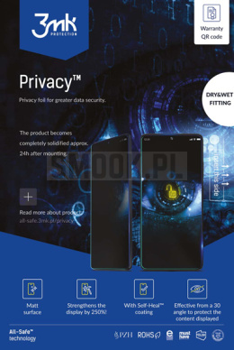 FOLIA HYDROŻELOWA 3MK PRIVACY - DO IOS