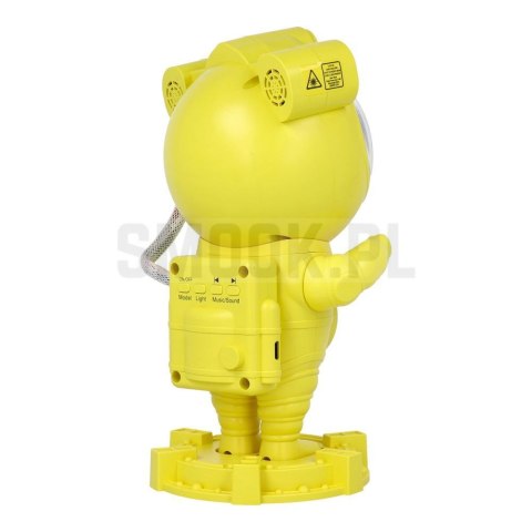 Projektor gwiazd astronauta z głośnikiem bluetooth X2504 żółty Projektor gwiazd astronauta z głośnikiem bluetooth X2504 żółty