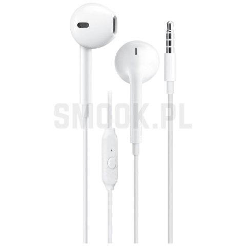 BLUE STAR słuchawki przewodowe Jack 3,5 mm z mikrofonem PA-E65 1,2 m białe