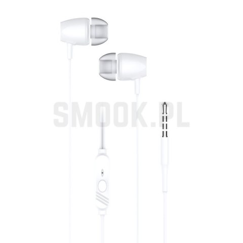 BLUE STAR słuchawki przewodowe Jack 3,5 mm z mikrofonem PA-E67 1,2 m białe