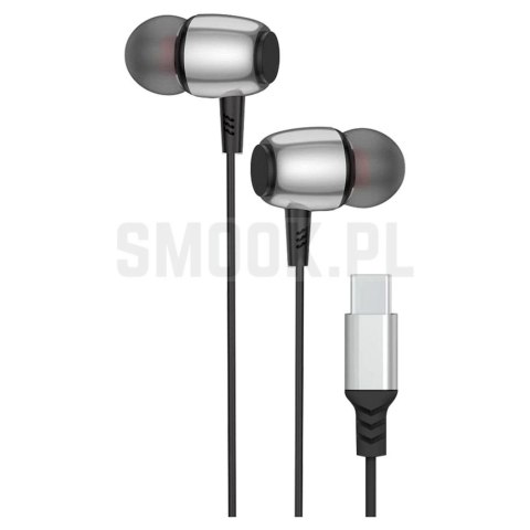 BLUE STAR słuchawki przewodowe Typ C z mikrofonem M09C 1,2 m czarne