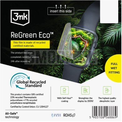 FOLIA HYDROŻELOWA 3MK REGREEN ECO - DO APPLE WATCH SE 2GEN 44MM