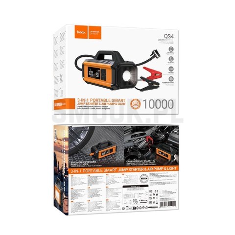 HOCO powerbank 10000 mAh z funkcją rozruchu, kompresorem, latarką 18W HOCO powerbank 10000 mAh z funkcją rozruchu, kompresorem, latarką 18W