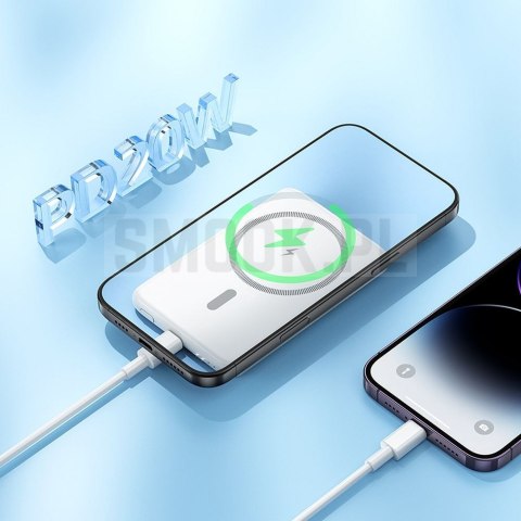 HOCO powerbank 5000 mAh ultra-cienki kompatybilny z MagSafe PD QC 2A 20W J140A biały HOCO powerbank 5000 mAh ultra-cienki kompatybilny z MagSafe PD QC 2A 20W J140A biały