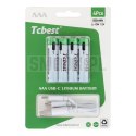 TCBEST bateria akumulatorowa R3 (AAA) 220 mAh z gniazdem Typ C + kabel USB A do 4 x Typ C 4 szt
