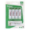 TCBEST bateria akumulatorowa R6 (AA) 1100 mAh z gniazdem Typ C + kabel USB A do 4 x Typ C 4 szt