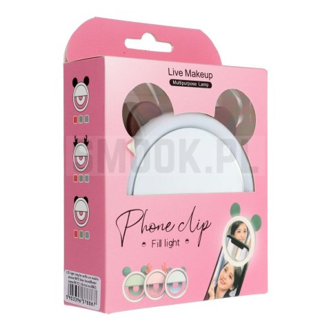 Lampa LED Ring do selfie na telefon RK12 niebieski miś Lampa LED Ring do selfie na telefon RK12 niebieski miś
