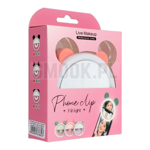 Lampa LED Ring do selfie na telefon RK12 pomarańcz miś Lampa LED Ring do selfie na telefon RK12 pomarańcz miś