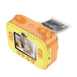 HOCO dziecięcy aparat cyfrowy z drukarką i funkcją selfie DV204 żółty