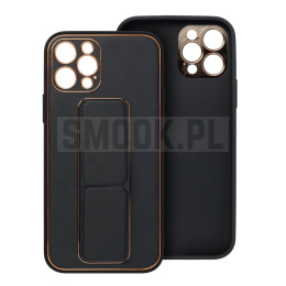 Futerał LEATHER CASE KICKSTAND do IPHONE 15 Plus czarny