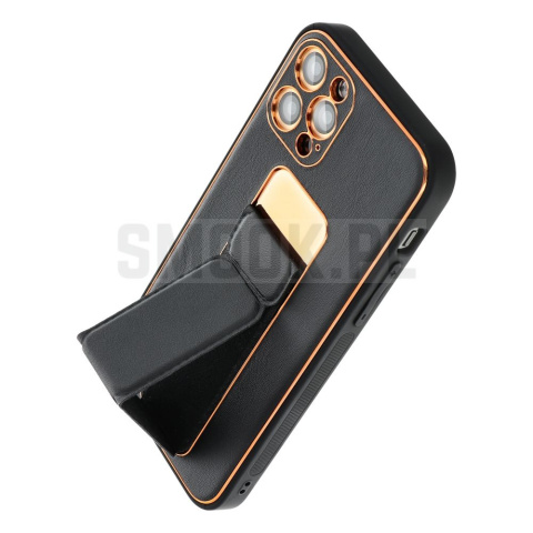 Futerał LEATHER CASE KICKSTAND do IPHONE 15 Plus czarny Futerał LEATHER CASE KICKSTAND do IPHONE 15 Plus czarny