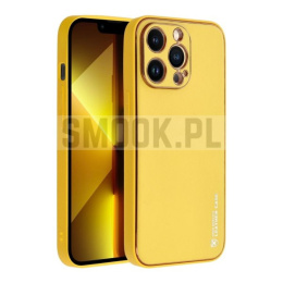 Futerał LEATHER CASE skórzany do IPHONE 14 Pro Max żółty