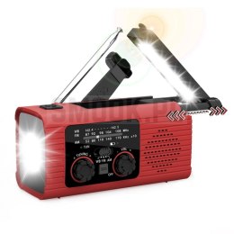 PRISTAR radio FM z latarką 4000 mAh YX318 czerwone