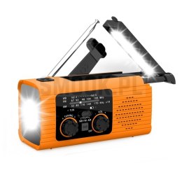 PRISTAR radio FM z latarką 4000 mAh YX318 pomarańczowe