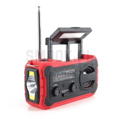 PRISTAR radio FM z latarką 4000 mAh YX328 czerwone PRISTAR radio FM z latarką 4000 mAh YX328 czerwone