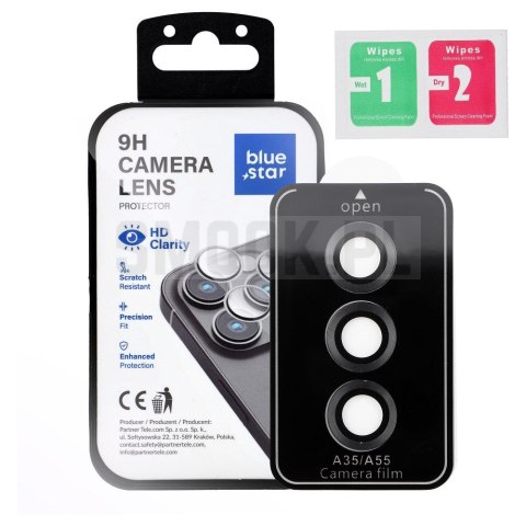 Szkło na aparat BLUE STAR Easy Install do SAMSUNG A55 czarne