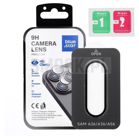 Szkło na aparat BLUE STAR Easy Install do SAMSUNG A56 czarne