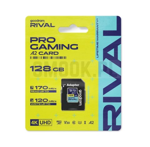GOODRAM RIVAL Karta pamięci microSD 128GB 100MB/s class 10 UHS-I U3 V30 A2 z adapterem SD