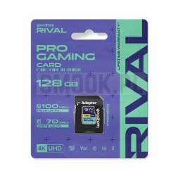 GOODRAM RIVAL Karta pamięci microSD 128GB 100MB/s class 10 UHS-I U3 V30 z adapterem SD