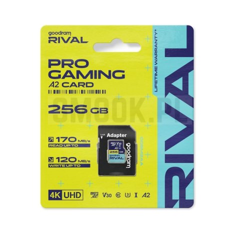 GOODRAM RIVAL Karta pamięci microSD 256GB 100MB/s class 10 UHS-I U3 V30 A2 z adapterem SD