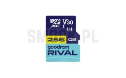GOODRAM RIVAL Karta pamięci microSD 256GB 100MB/s class 10 UHS-I U3 V30 z adapterem SD