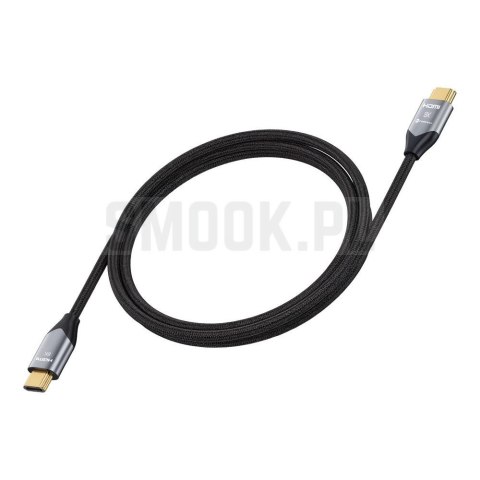 Kabel HDMI 2.1 Forcell Cafule 8K 60Hz / 4K 120Hz - Ultra High Speed, HDR, eARC, VRR, 48Gbps 1 m czarny 0INT