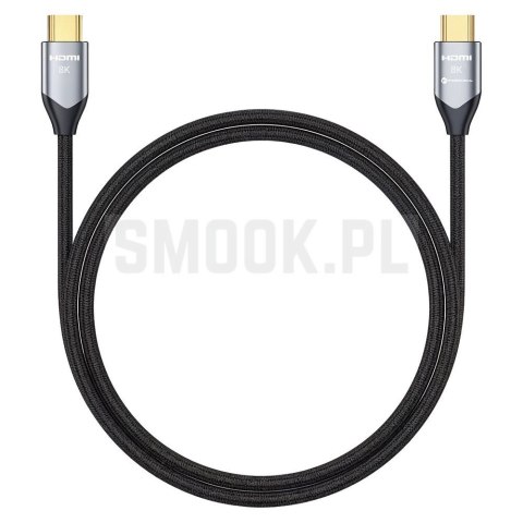 Kabel HDMI 2.1 Forcell Cafule 8K 60Hz / 4K 120Hz - Ultra High Speed, HDR, eARC, VRR, 48Gbps 3 m czarny 0INT