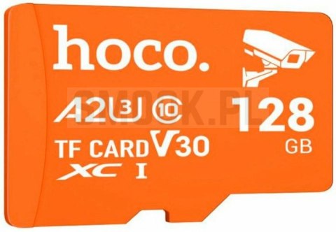 Karta pamięci microSD 128GB class 10 UH-1 U3 V3 A2 Hoco pomarańczowa