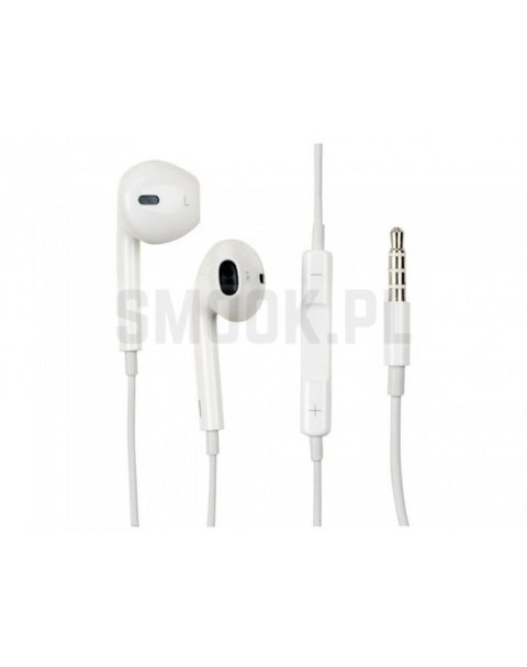 Oryginalne Słuchawki przewodowe douszne Apple A1472 EarPods MNHF2ZM/A 3,5mm blister białe