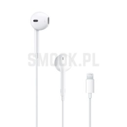 Oryginalne Słuchawki przewodowe douszne Apple A1748 EarPods MWTY3ZM/A Lightning blister białe
