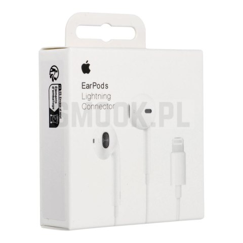Oryginalne Słuchawki przewodowe douszne Apple A1748 EarPods MWTY3ZM/A Lightning blister białe
