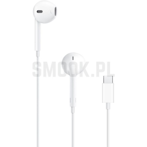 Oryginalne Słuchawki przewodowe douszne Apple A3046 Earpods MYQY3ZM/A USB C blister białe